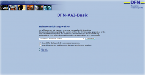 DFN-Weblogin (* WAYF - "Where you are from"; Lokalisierungsdienst)