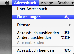Adressbuch-Einstellungen